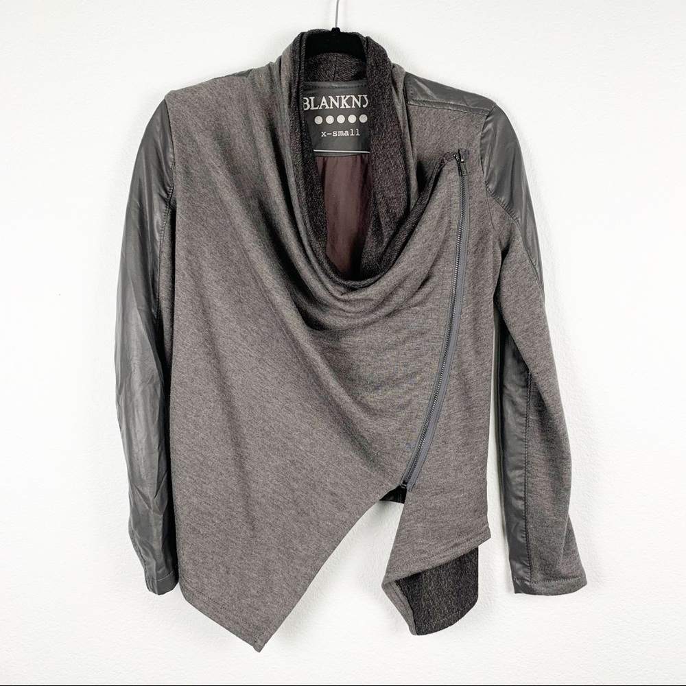 Blank NYC Draped Motto‎ Style Jacket Gray XS